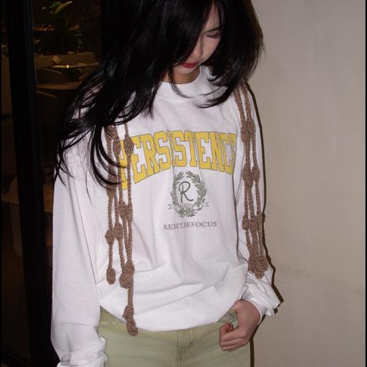 顺丰包邮洛诗琳41304圆领百搭卫衣2025春季薄款字母印花卫衣833 商品图1