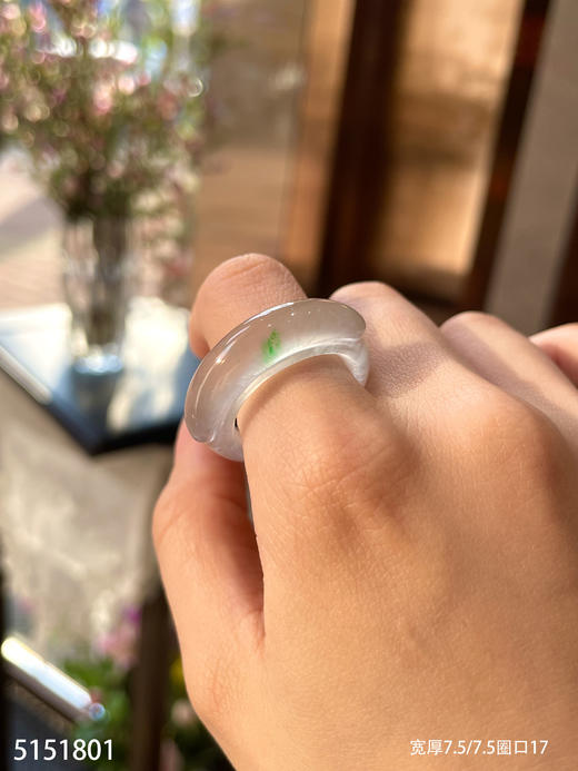 玻璃种飘翠扳指【5151801】圈口17，具体价格微信咨询 商品图3