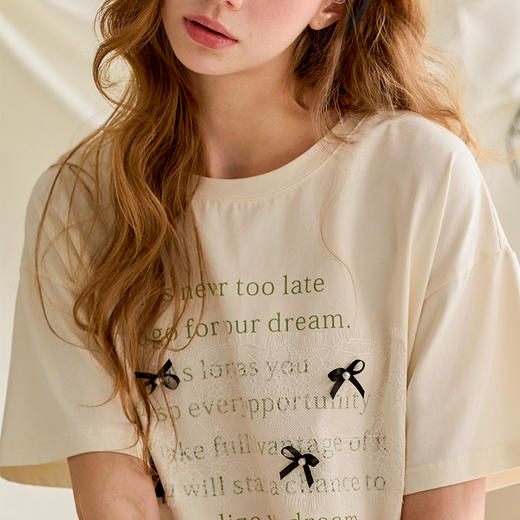 100%棉春夏季新款女士睡裙纯棉短袖睡衣裙 A-4379  芬腾 商品图1