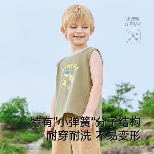 英氏儿童背心夏季透气休闲上衣男童女童背心2025新款 商品图3