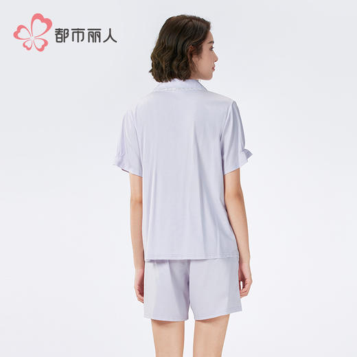 都市丽人女士无尘棉短袖套装薄凉感无尘棉好睡好眠短袖类LHH1C3 商品图3