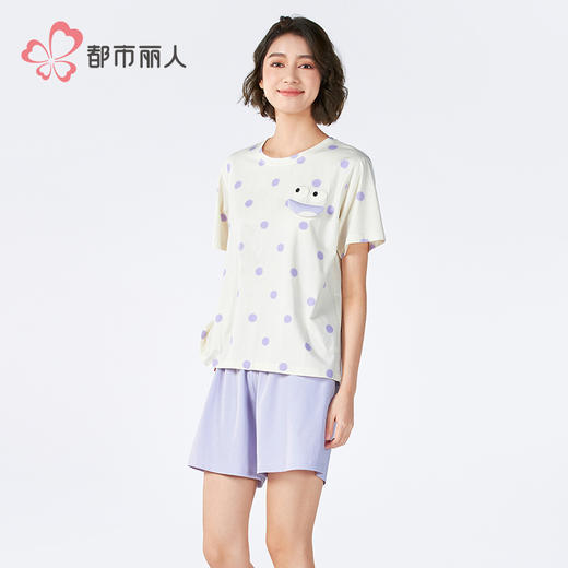 都市丽人女士棉质短袖套装薄40支TC拉架亲情蜜语短袖类LHH9B2 商品图2