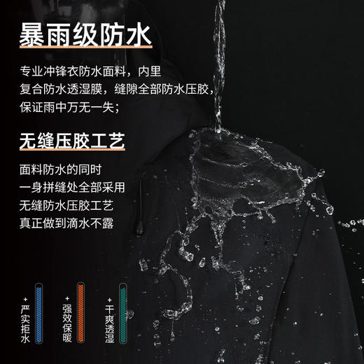 拓路者户外冲锋衣男款秋季情侣防风防水压胶单层冲锋衣登山服 商品图3