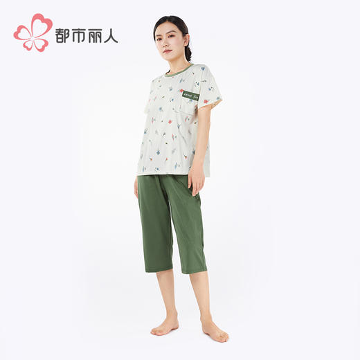 都市丽人女士特价棉质短袖套装薄32支CVC单面超值精选短袖类LHH2B5 商品图2