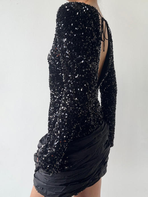 VC｜HD24017BL Alvie sequin dress [ 连衣裙  黑 ]【HOLIDAY】 商品图2