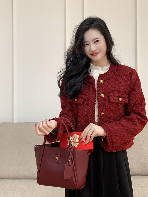 【百图lulu定制】【星光香风外套】星光香风  羊毛混纺呢料 闪光丝 毛呢外套 商品图1