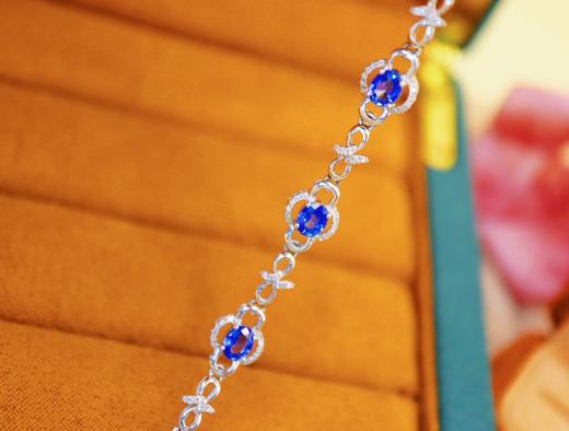 3.55ct刻面蓝宝石手链 商品图1