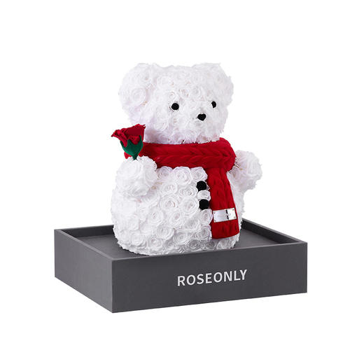 【告白神器】永生玫瑰 高级定制 公仔系列 雪雪熊 30cm 送朋友 商品图3