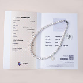 阮仕白玫瑰系列  S925银 日本akoya珍珠 8-9mm  吉尔德rose  N8-8.5BMGA