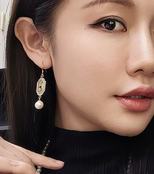 阮仕鸿运系列 S925银淡水珍珠耳饰 8.5-9mm  ES8.5-9HYD 商品图4