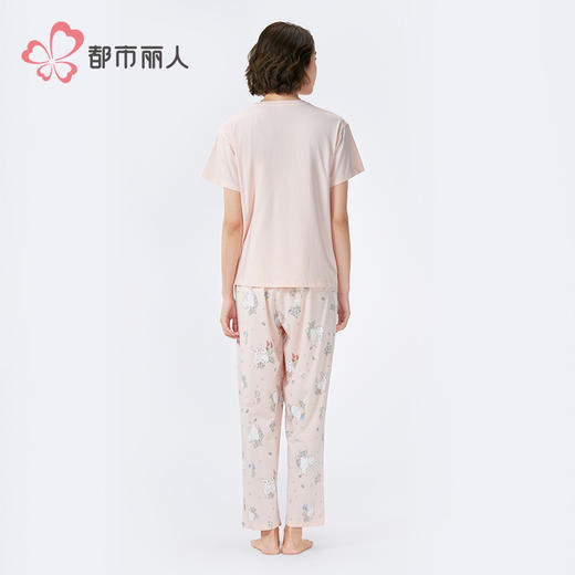 都市丽人女士莫代尔短袖套装薄棉莫拉架生活家居短袖类LHH2C2 商品图3