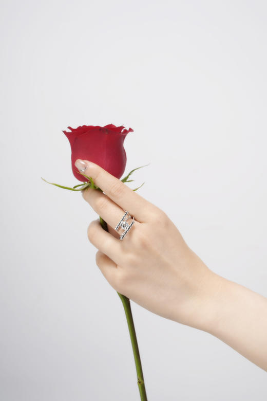 「桥」钻石白金戒指 商品图3