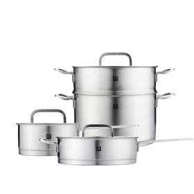 双立人ZW-C130 锅具套装 （深烧锅24cm+蒸笼24cm套装）+双立人ZW-C129锅具套装 (煎炒锅24cm+单柄炖锅16cm )【鲜知20.0】