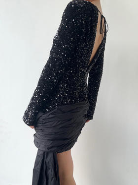 VC｜HD24017BL Alvie sequin dress [ 连衣裙  黑 ]【HOLIDAY】