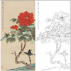 俞致贞花鸟牡丹工笔画白描底稿《牡丹飞蝶》临摹勾线高清打印稿ZZ42 商品缩略图0