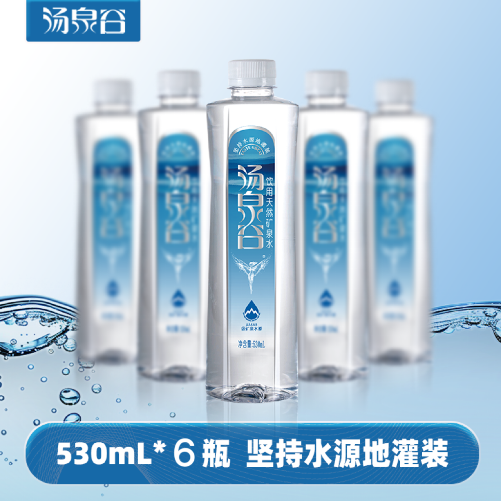 汤泉谷饮用天然矿泉水—VIP530ml*6瓶/包