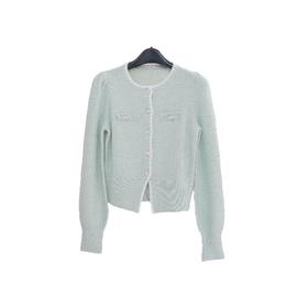 MAXRIENY精致优雅感针织外套女2024秋冬新款豆绿色针织外套开衫(货号:MF85SW504)