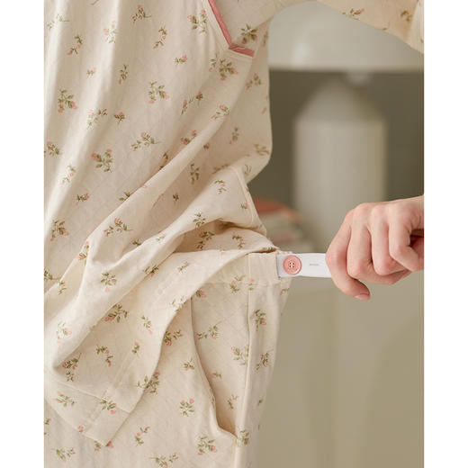 芬腾月子服女睡衣春秋季棉质长袖孕妇套装产后哺乳喂奶产妇家居服 商品图2