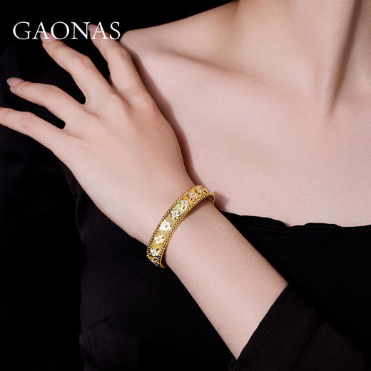 GAONAS 时尚国际潮流金色设计手镯11040SGO 商品图3