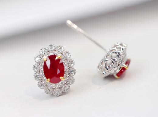 1.35ct刻面红宝石耳钉 商品图2