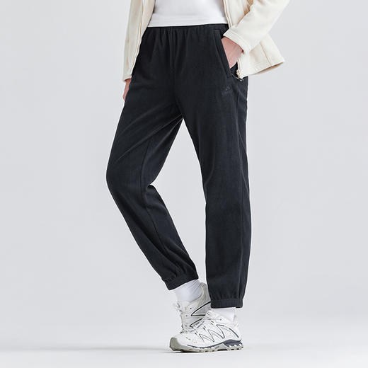 拓路者秋冬新款户外抓绒裤女加绒保暖防风运动休闲裤弹力束脚卫裤 商品图1