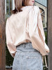 TYNVIE 开衩袖V领真丝衬衫-浅米色 商品缩略图5