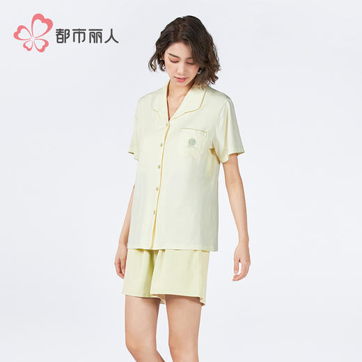 都市丽人女士棉质短袖套装薄40支TC拉架好睡好眠短袖类LHH1D1 商品图4