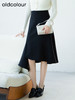 oldcolour春季新品黑色高腰时尚气质不规则百搭半身裙女Q120615A1 商品缩略图0
