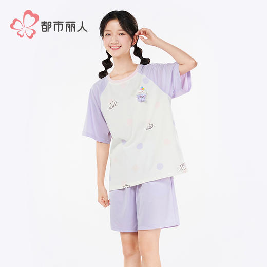 都市丽人女士特价棉质短袖套装薄32支CVC单面超值精选短袖类LHH2B4 商品图2