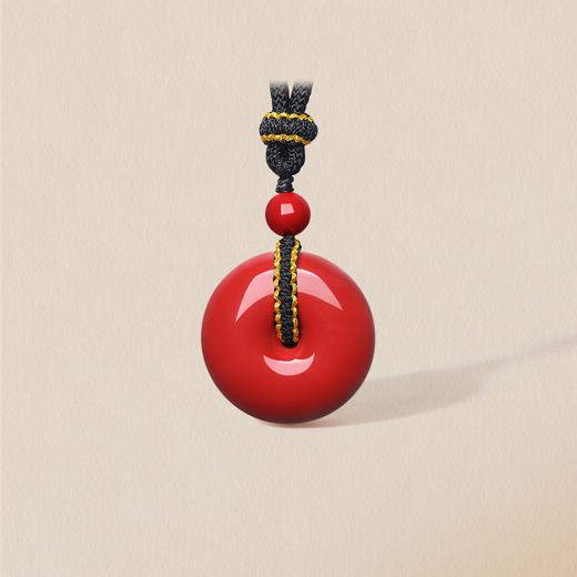 周六福朱砂项链男女款平安扣吊坠挂件本命年送女友礼物 商品图2