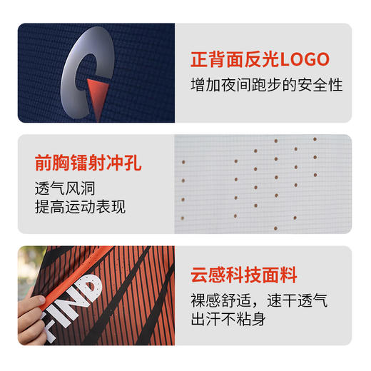 【价值219元|可积分兑换】运动玩咖开运穿搭显瘦无袖背心男女款透气马拉松GTD11205/GTD12206 商品图2