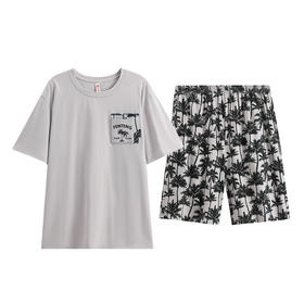 芬腾男士夏季短袖短裤家居服套装 A-4536