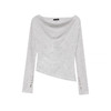 灰色丝绢柔肌多穿式针织上衣 商品缩略图0