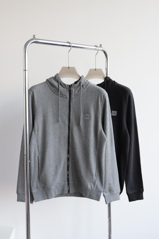 H.B 小方块 全棉毛圈拉链连帽帽衫卫衣 WY890 商品图2