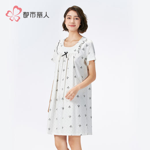 都市丽人女士无尘棉短袖裙薄单面无尘棉生活家居短袖类LHH6C4 商品图3