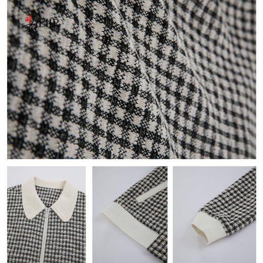 司歌格子拉链外套女休闲B901055Y 商品图1