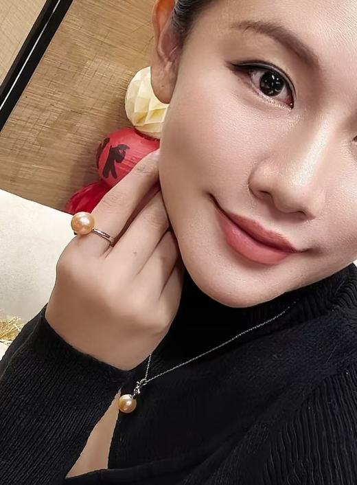 阮仕落叶蝶系列 S925银淡水珍珠戒指 11-11.5mm RS24107LYDD 商品图4