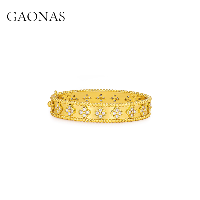 GAONAS 时尚国际潮流金色设计手镯11040SGO