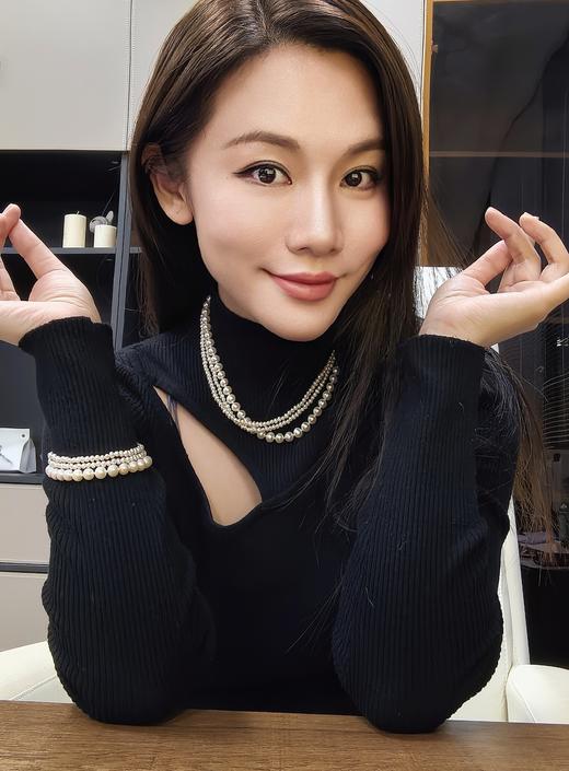 阮仕蕾丝系列   S925银淡水珍珠项链  3-3.5mm/6.3-7.3mm   NH3-7.3LS-1D 商品图9