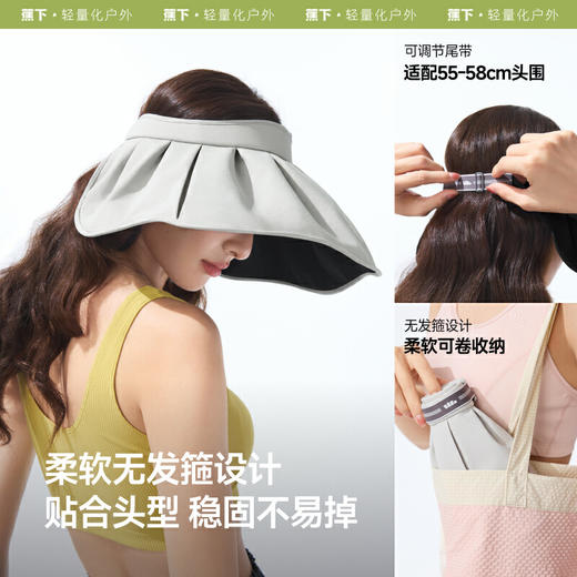 【云粉节】【2件8.5折】6楼蕉下女士贝壳黑胶防晒帽BM53225吊牌价219 商品图3