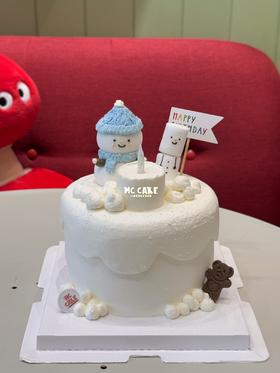 小雪人裱花蛋糕