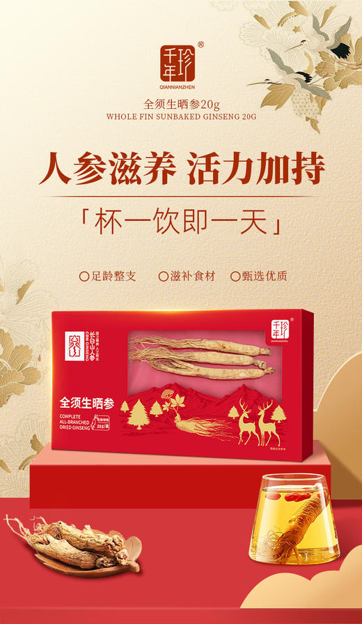 全须生晒参20g 商品图0