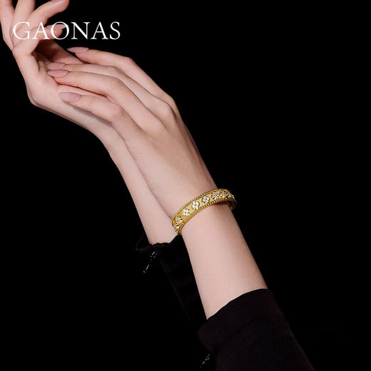 GAONAS 时尚国际潮流金色设计手镯11040SGO 商品图4
