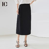 IC 设计感小众后开叉收腰半身裙通勤百搭黑色a字裙高腰直筒中长裙 商品缩略图2