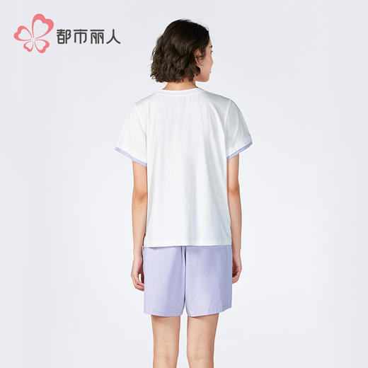 都市丽人女士无尘棉短袖套装薄凉感无尘棉亲情蜜语短袖类LHH9A3 商品图3