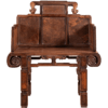 清 红木镶瘿木书卷式案形座面宝座 商品缩略图5