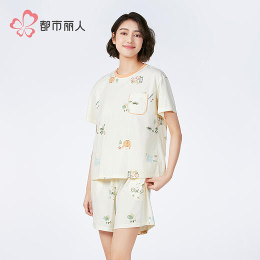 都市丽人女士特价棉质短袖套装薄32支CVC单面超值精选短袖类LHH2A9 商品图2