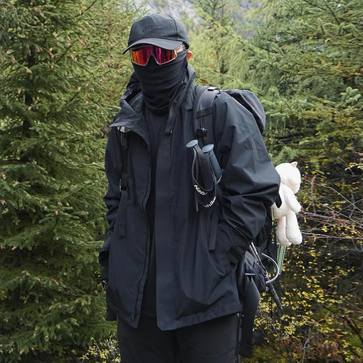 拓路者户外冲锋衣男款秋季情侣防风防水压胶单层冲锋衣登山服 商品图4