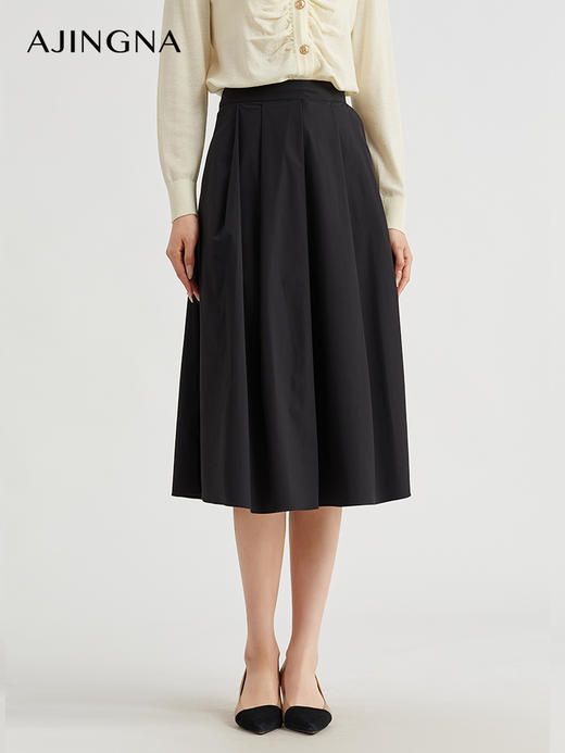 【商场同款】阿菁娜简约知性A字中长款半身裙A30X113026 商品图0
