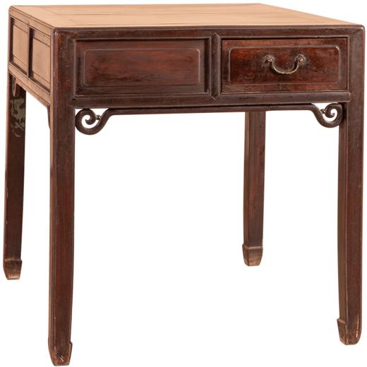 清 红木带屉四面平棋牌桌 商品图5